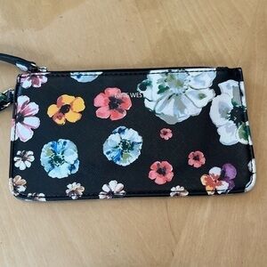 Nine West Black Floral Wristlet NWOT